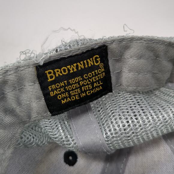 Browning Snapback Trucker Hat Black One Size Adjustable Embroidered Patriotic - Picture 9 of 9